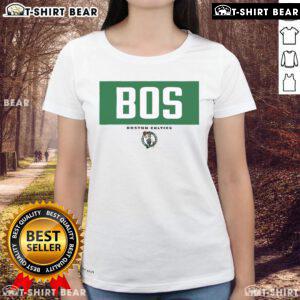 Alt Text: Original Boston Celtics BOS Crossbar Ladies Tee featuring team colors and logo, perfect for Celtics fans.