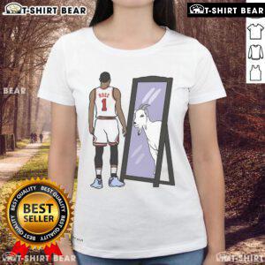 Original Derrick Rose Mirror Goat Ladies Tee featuring vibrant graphics and a stylish design for fans of basketball apparel.