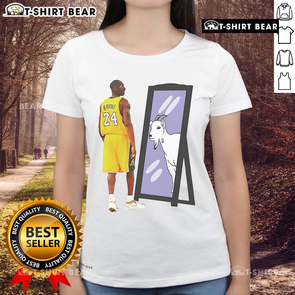 Original Goat Mirror Kobe Bryant Ladies Tee featuring a stylish graphic honoring the basketball legend.