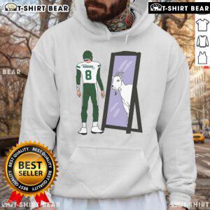 Alt Text: Premium Aaron Rodgers Mirror GOAT New York Jets Hoodie featuring vibrant team colors and a stylish design.