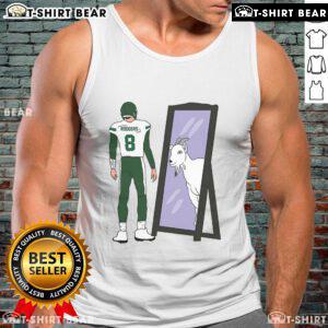 Premium Aaron Rodgers Mirror GOAT New York Jets tank top featuring vibrant graphics and a comfortable fit for fans.