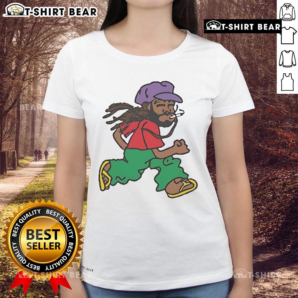 Premium Amine Running Man Ladies Tee featuring a stylish design for active women, perfect for workouts and casual wear.