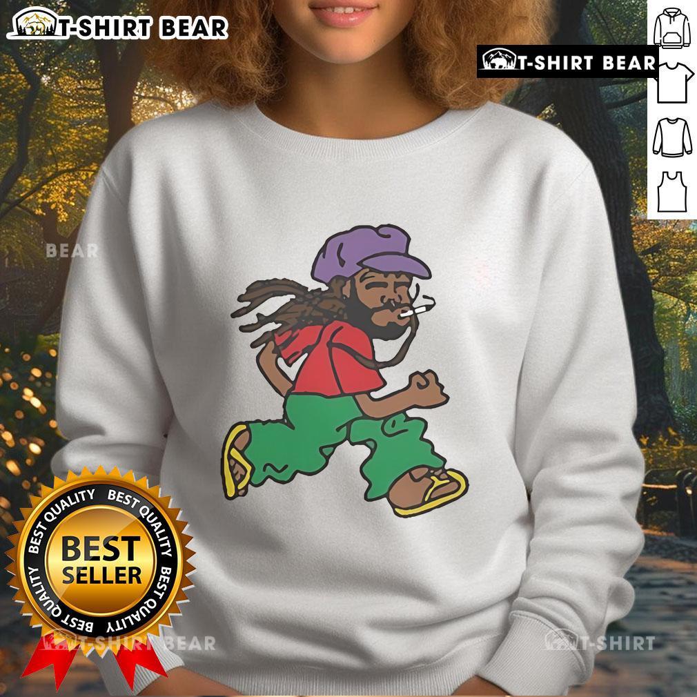 Premium Amine Running Man Sweatshirt in vibrant colors, perfect for activewear and casual outfits.