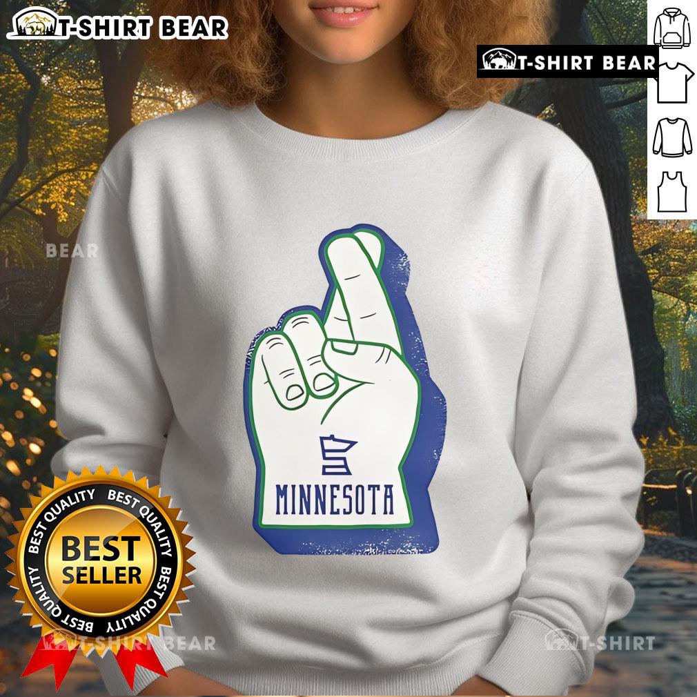 Premium foam finger Minnesota sweatshirt featuring bold team colors and a stylish design for ultimate fan pride.
