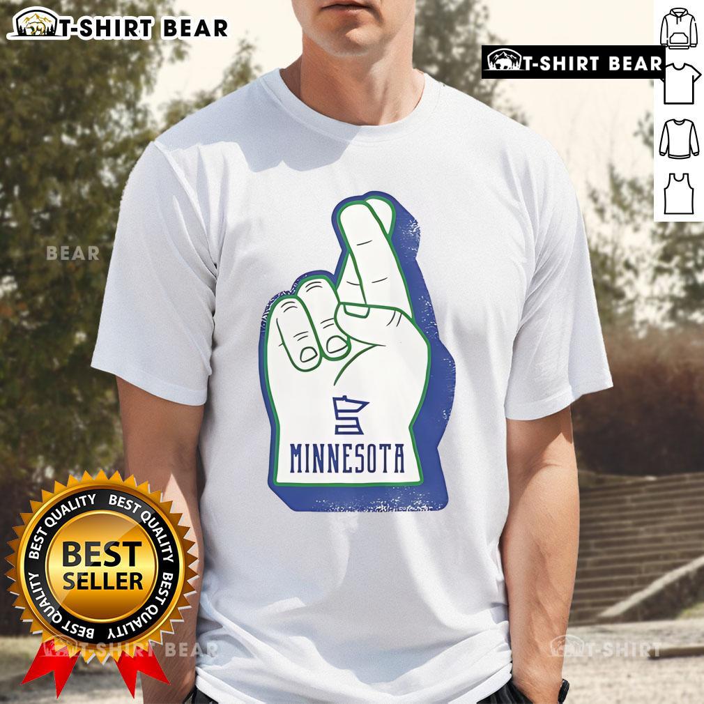 Premium Foam Finger Minnesota T-Shirt featuring a bold design perfect for sports fans and game day celebrations.