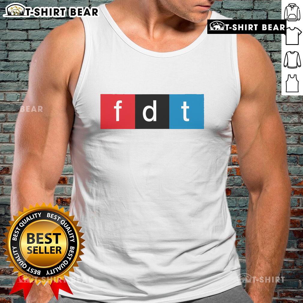 Premium Foxtrot Delta Tango protest pun tank top design featuring bold graphics and humorous text in vibrant colors.