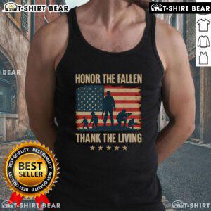 Premium Honor The Fallen Thank The Living America Flag Tank Top featuring bold patriotic design and comfortable fit.