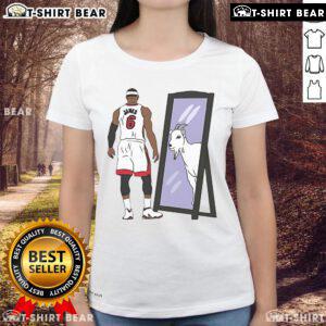 Premium LeBron James Mirror GOAT Ladies Tee featuring a stylish design, perfect for basketball fans and casual wear.