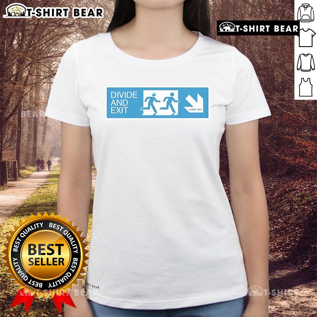 Premium Sleaford Mods Divide And Exit Sign Ladies Tee in stylish design, perfect for fans of the iconic British band.