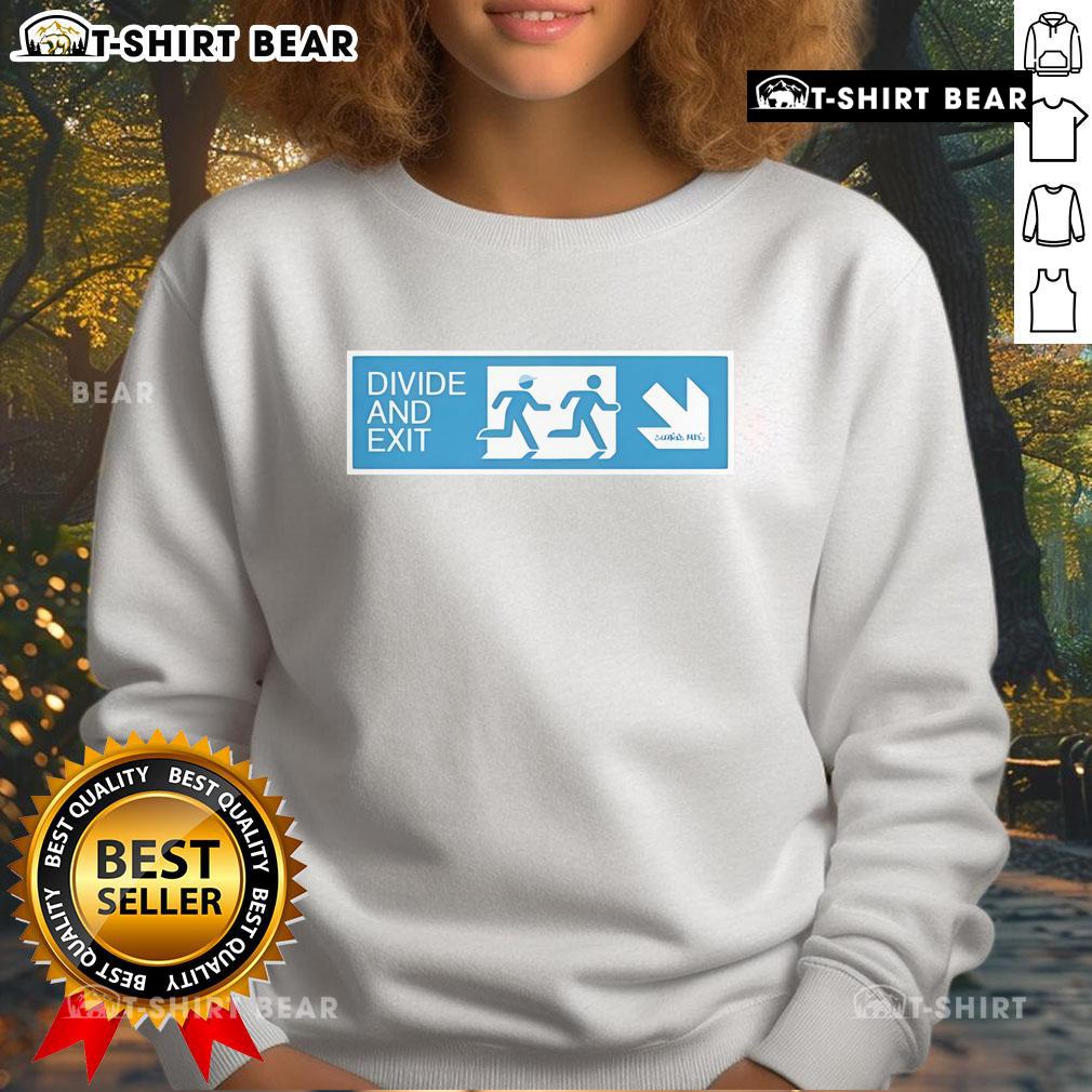 Premium Sleaford Mods Divide and Exit sign sweatshirt featuring bold graphics and comfortable fit for fans.