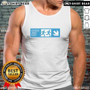Alt Text: Premium Sleaford Mods Divide and Exit sign tank top featuring bold graphics and a stylish design for fans.