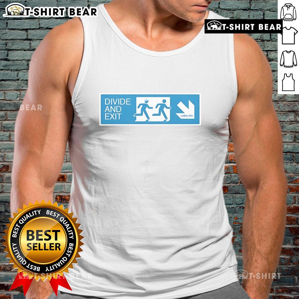 Alt Text: Premium Sleaford Mods Divide and Exit sign tank top featuring bold graphics and a stylish design for fans.