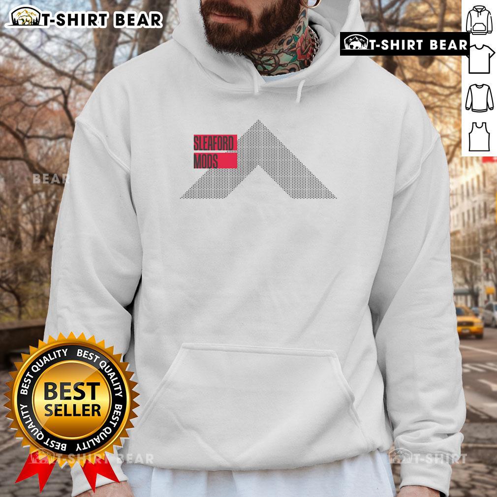 Premium Sleaford Mods X Shelter Hoodie featuring bold graphics and a stylish design, perfect for streetwear enthusiasts.