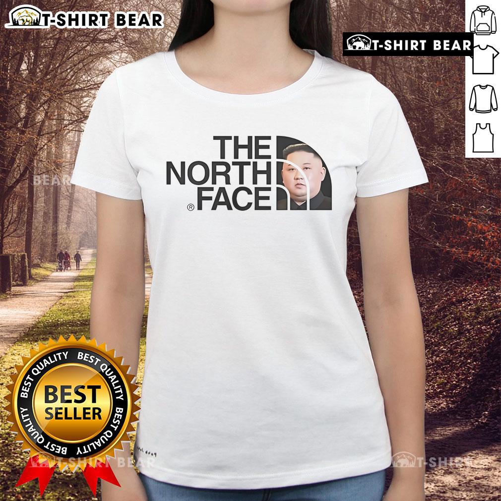 Alt Text: Premium The North Face Kim Jong Un Ladies Tee featuring a stylish design perfect for casual wear and outdoor adventures.