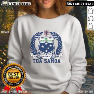 Premium Toa Samoa Rugby League sweatshirt featuring vibrant team colors and logo, perfect for fans and cozy wear.