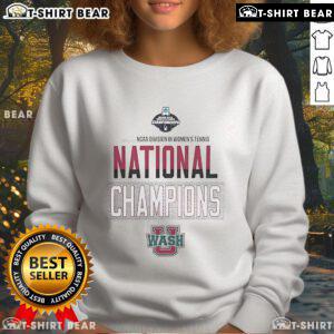 Premium WashU 2025 NCAA D3 Women's Tennis National Champions sweatshirt showcasing team pride and victory.