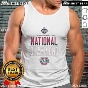 Premium WashU 2025 NCAA D3 Women's Tennis National Champions tank top featuring team colors and logo design.
