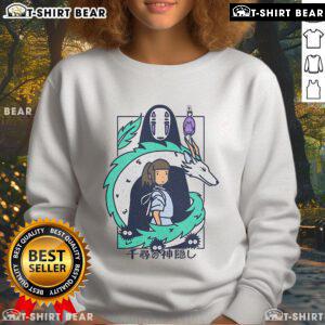 Pretty Ghibli Spirited Away Journey to Fantasy sweatshirt featuring vibrant artwork and cozy design.