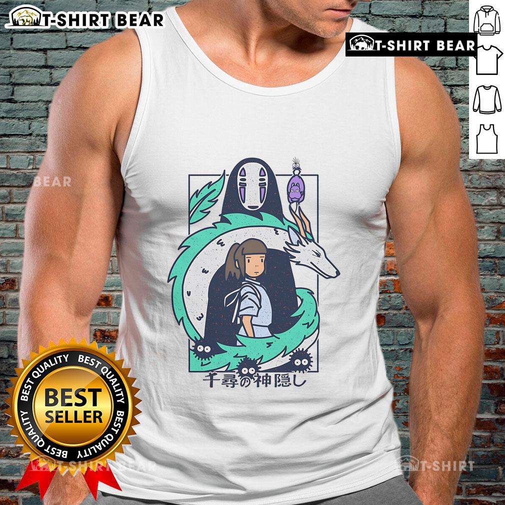 Pretty Ghibli Spirited Away Journey to Fantasy tank top featuring vibrant artwork inspired by the beloved animated film.