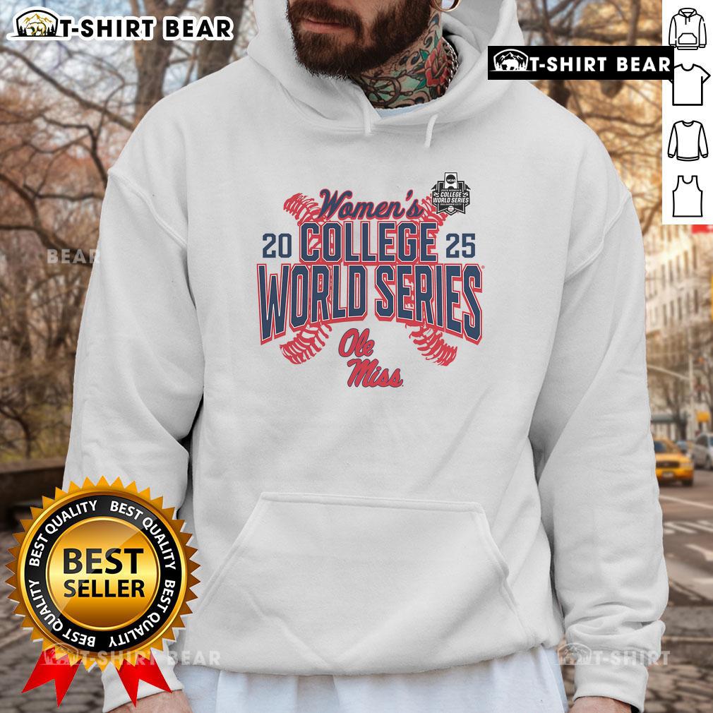 Pretty Ole Miss Rebels 2025 NCAA Softball Women's College World Series hoodie in navy blue, showcasing team spirit.
