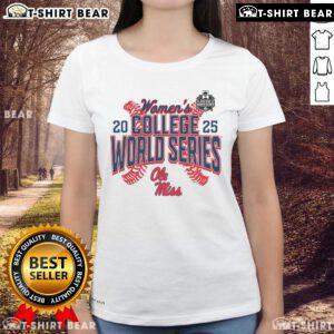Pretty Ole Miss Rebels 2025 NCAA Softball Women's College World Series ladies tee shirt design in vibrant colors.