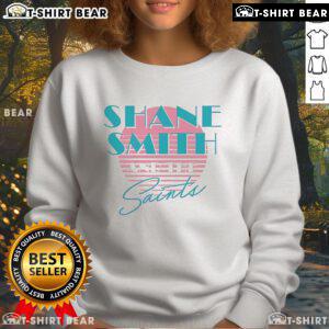 Pretty Shane Smith and The Saints synthwave sweatshirt featuring vibrant colors and retro design.