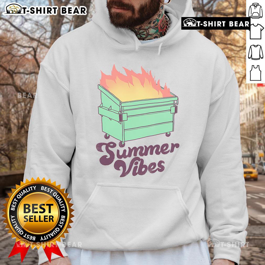 Pretty Summer Vibes Dumpster Fire Hoodie featuring vibrant colors and a trendy design for a stylish casual look.
