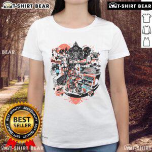Pretty sundown scene featuring Roxas from Kingdom Hearts in Twilight Town on a stylish ladies tee.