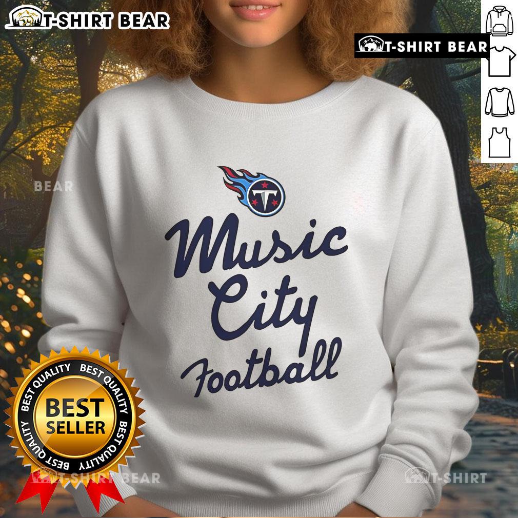 Pretty Tennessee Titans NFL Music City football sweatshirt in blue, perfect for game day and fan apparel.