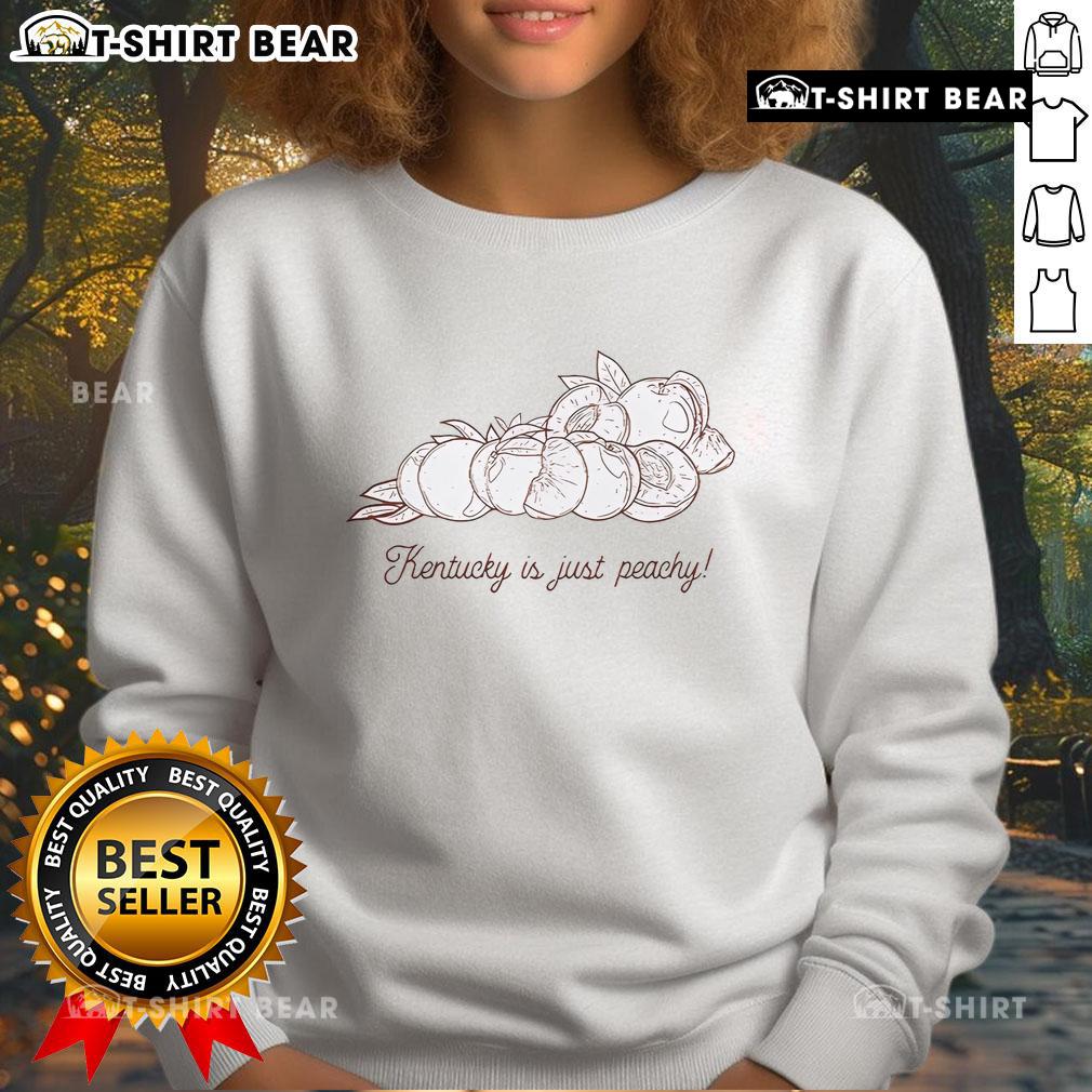 Pretty The Kentucky Is Just Peachy Sweatshirt in soft peach color, perfect for casual style and comfort.