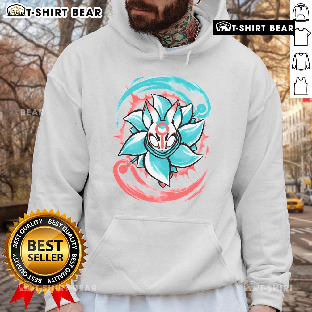 Alt Text: Pretty teal lotus blooms hoodie featuring a vibrant floral design, perfect for stylish and comfortable wear.