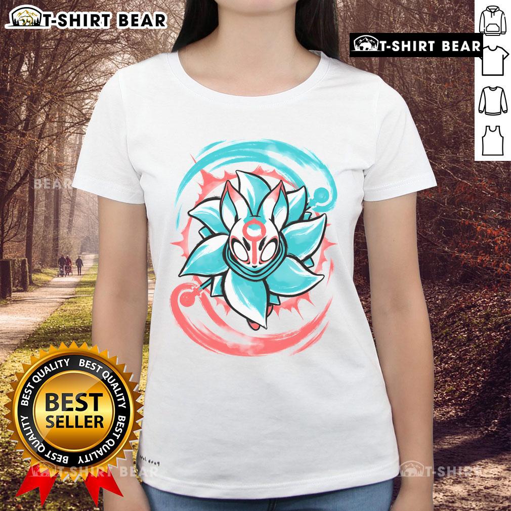 Pretty teal lotus blooms graphic on a stylish ladies tee, perfect for casual wear and nature lovers.