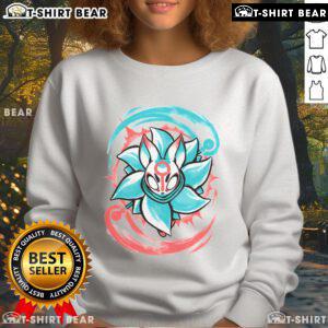 Pretty teal lotus blooms sweatshirt featuring vibrant floral design, perfect for casual and stylish outfits.