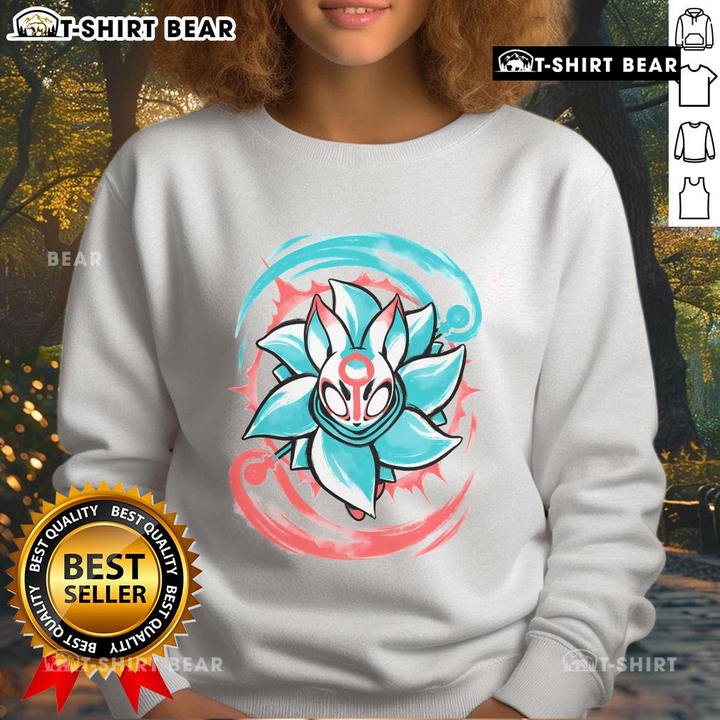 Pretty teal lotus blooms sweatshirt featuring vibrant floral design, perfect for casual and stylish outfits.