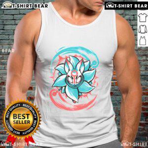 Pretty The Teal Lotus Blooms Tank Top featuring vibrant lotus flower designs on a stylish teal background.