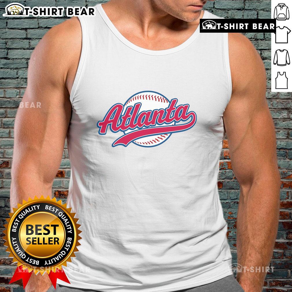 Pretty vintage Atlanta baseball tank top featuring a retro design in soft fabric, perfect for summer outings and sports fans.