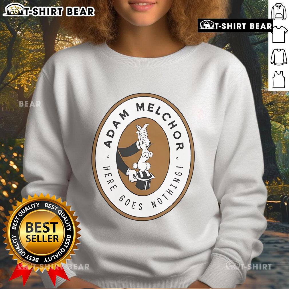 Top Adam Melchor Here Goes Nothing Bunny Sweatshirt featuring a cute bunny design in soft fabric for cozy style.