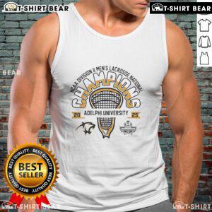 Adelphi University Men's Lacrosse 2025 DII National Champions tank top showcasing team pride and championship spirit.