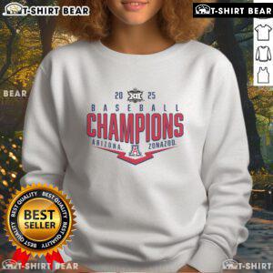 Arizona Wildcats 2025 Big 12 Baseball Conference Tournament Champions sweatshirt, showcasing team pride and playoff spirit.