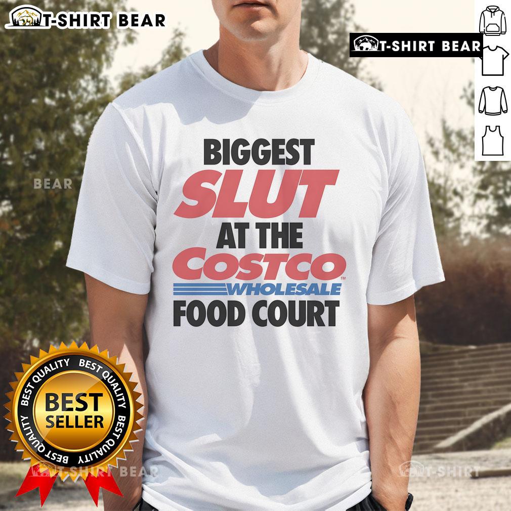 Top Biggest Slut At The Wholesale Food Court T-Shirt featuring bold graphic design and vibrant colors, perfect for food lovers.