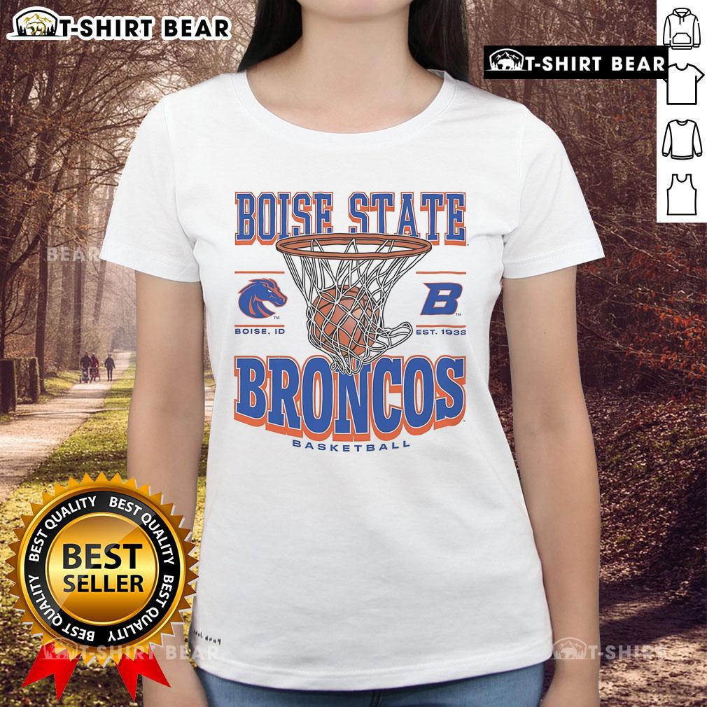 Top Boise State Broncos Game Time Ladies Tee featuring team colors and logo, perfect for game day outfits.