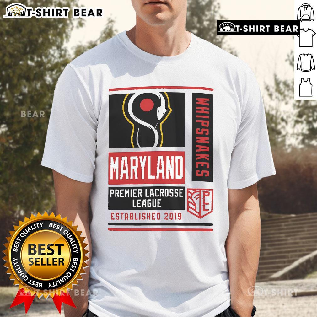 Alt Text: Men's Maryland Whipsnakes red athletic t-shirt by Top Champion, perfect for sports and casual wear.