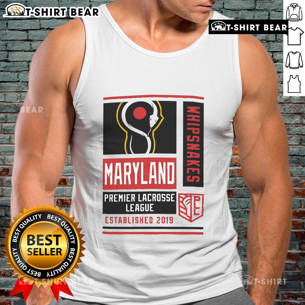 Top Champion Men's Maryland Whipsnakes Red Athletic Tank Top featuring team logo and breathable fabric for active wear.