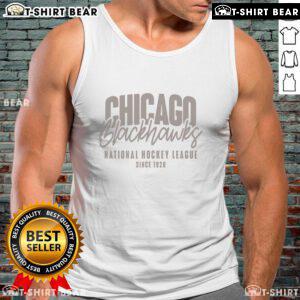 Top Chicago Blackhawks Richmond Response Tank Top in black, featuring team logo and stylish design for fans.