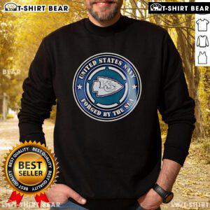 Top Chiefs United States Navy Military Appreciation Night Sweatshirt featuring navy colors and logo for veterans and supporters.