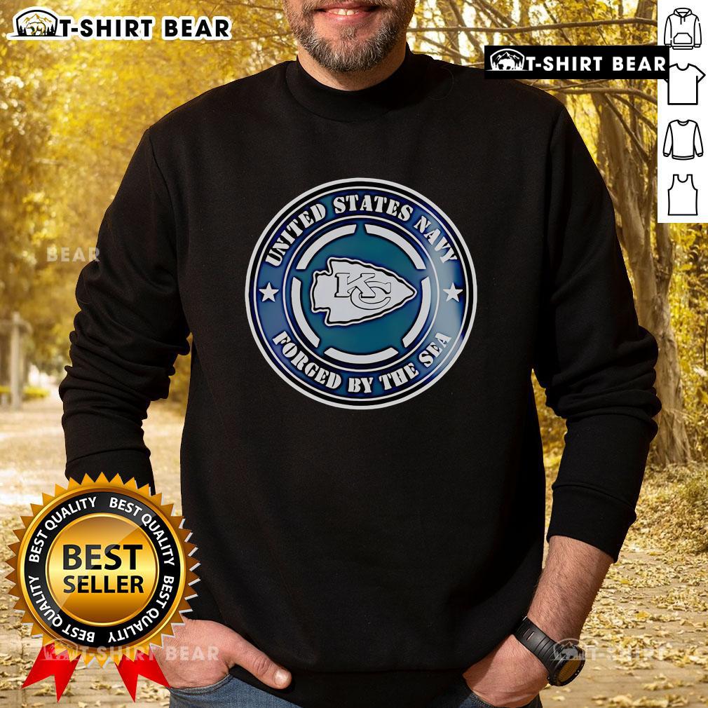 Top Chiefs United States Navy Military Appreciation Night Sweatshirt featuring navy colors and logo for veterans and supporters.