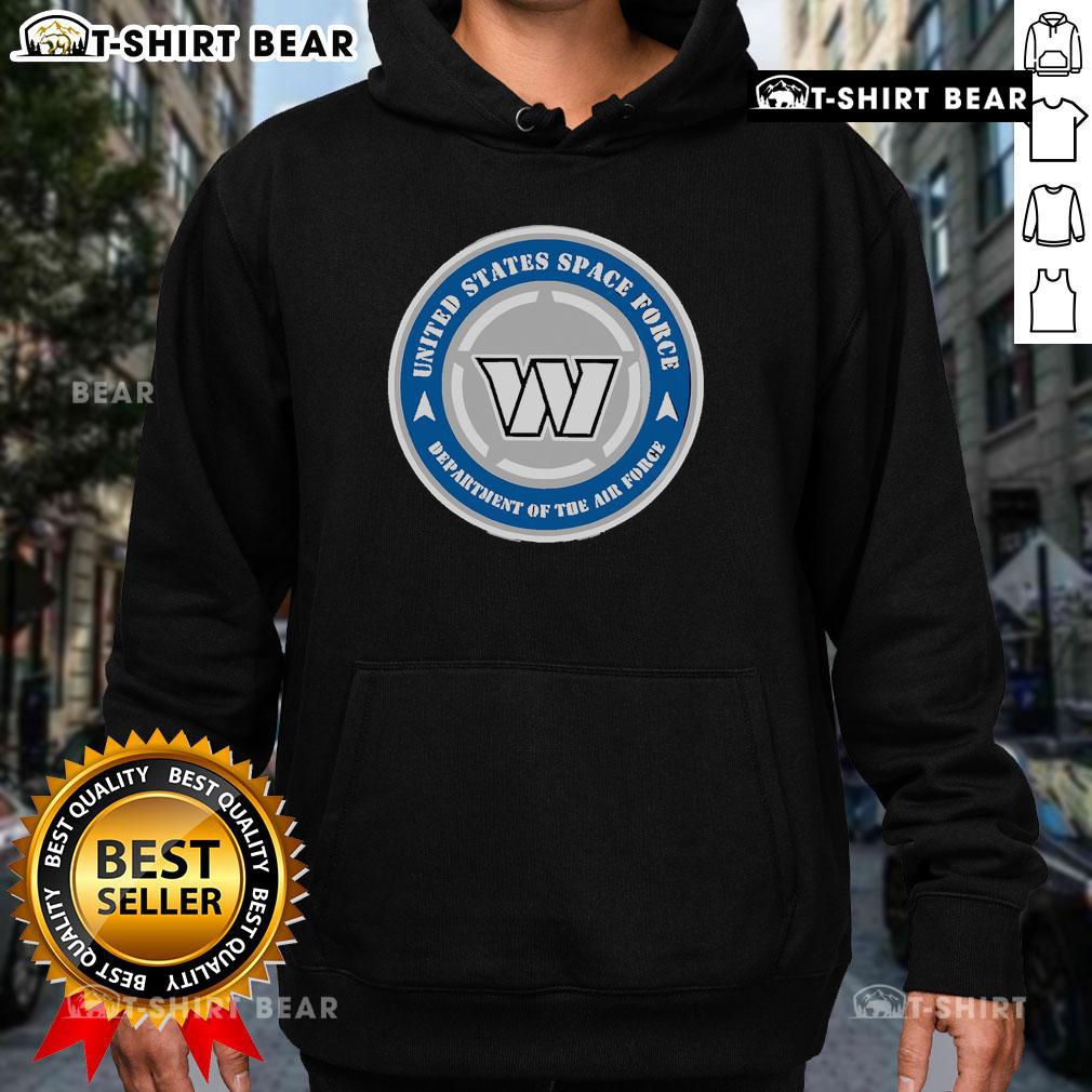 Alt Text: Top Commanders of the United States Space Force at Military Appreciation Night wearing custom hoodies.