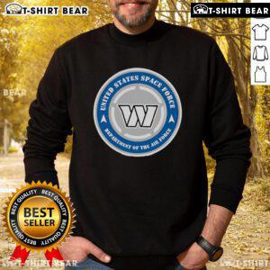 Alt Text: United States Space Force commanders in military appreciation night sweatshirts, showcasing team spirit and pride.