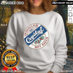 Top Crystal Hot Sauce Louisiana's Pure 1923 sweatshirt featuring bold graphics and vibrant colors.