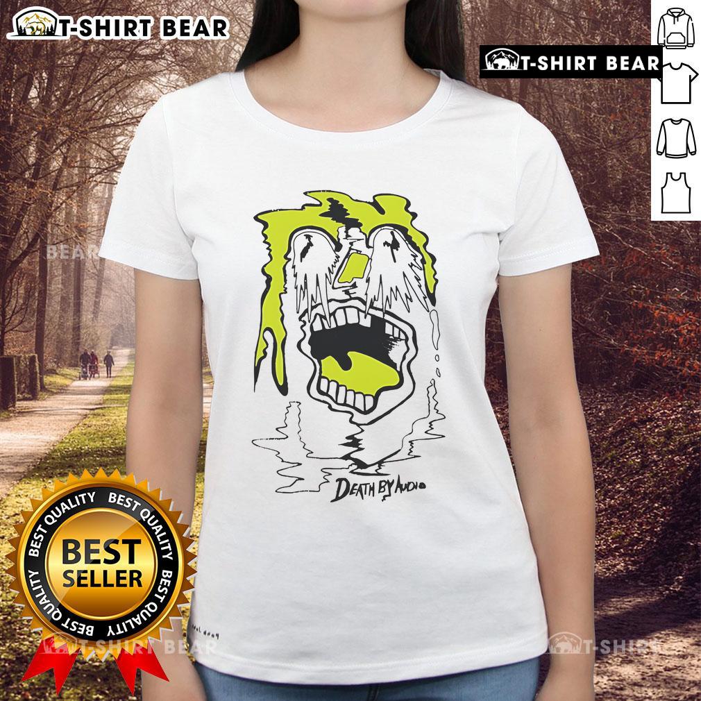 Stylish Top Death By Audio Acid Tears Ladies Tee featuring vibrant graphic design for music lovers and fashion enthusiasts.